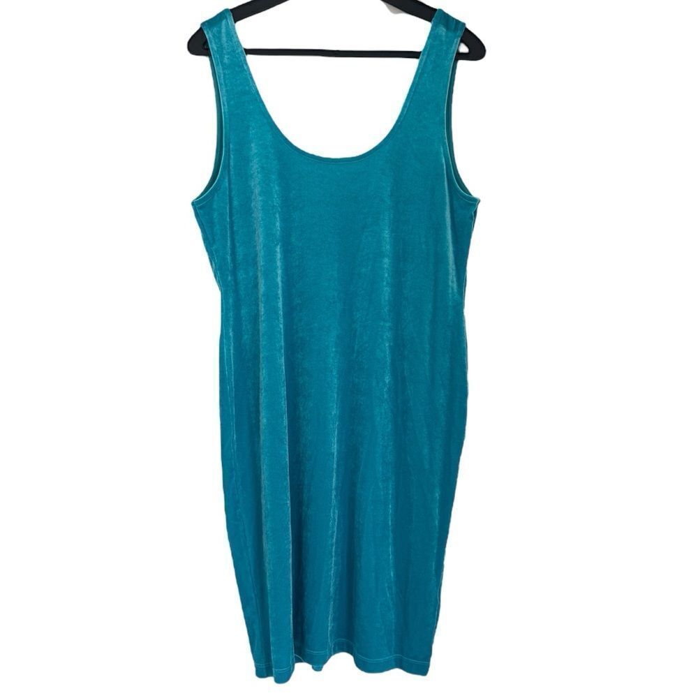 ASOS Teal Velvet Sleeveless Mini Dress Size 14